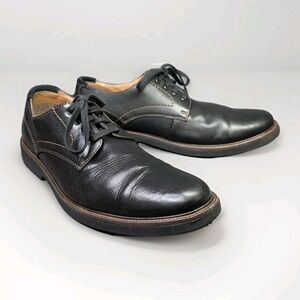Dockers Mens Black Leather Oxford Casual Dress Shoes Size 10 Comfort Lace Up
